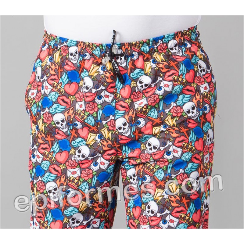 Pantalón Cocinero  calaveras coco