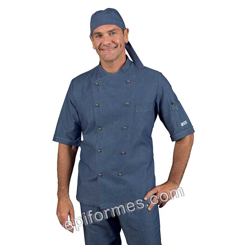 Chaqueta cocinero tejana azul