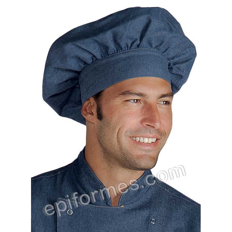 Gorro de cocinero champiñón vaquero azul