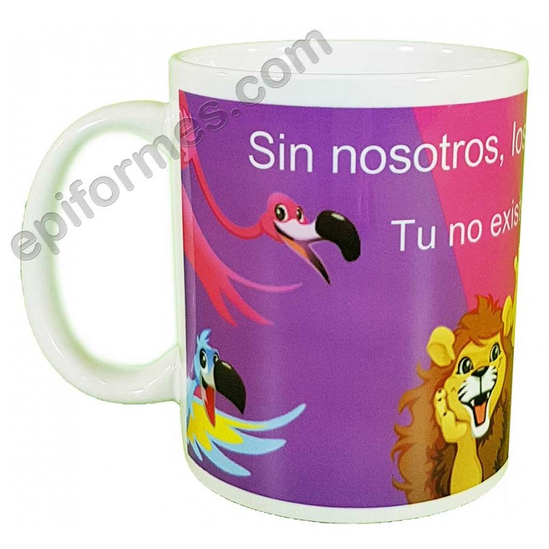 Taza de maestra a juego animales selva