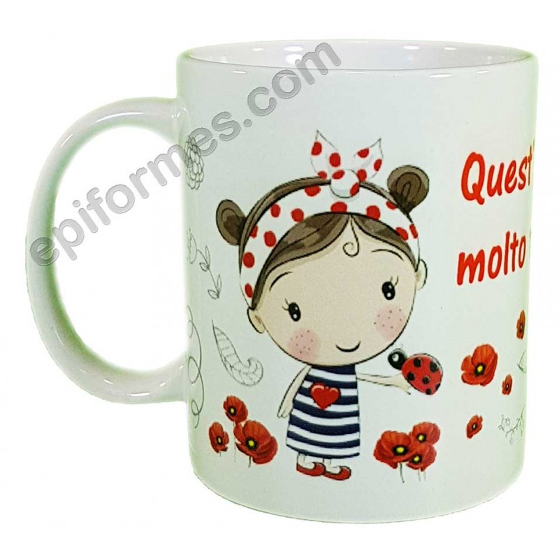 Taza de maestra a juego niña amapola