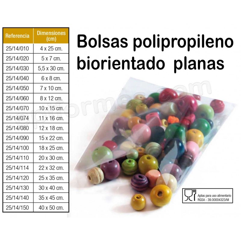 1000 Bolsas polipropileno biorentado planas