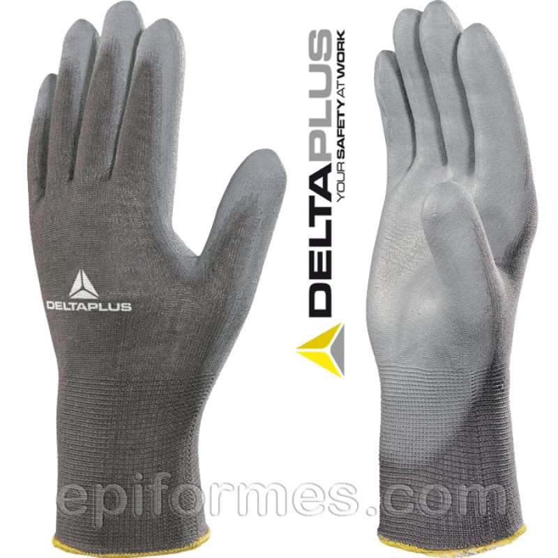 Guantes poliester palma PU  antidesgaste