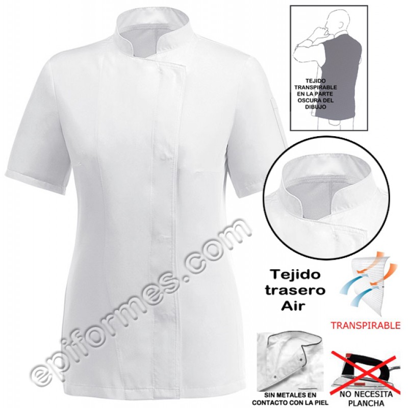 Chaqueta cocina Easy blanca manga corta