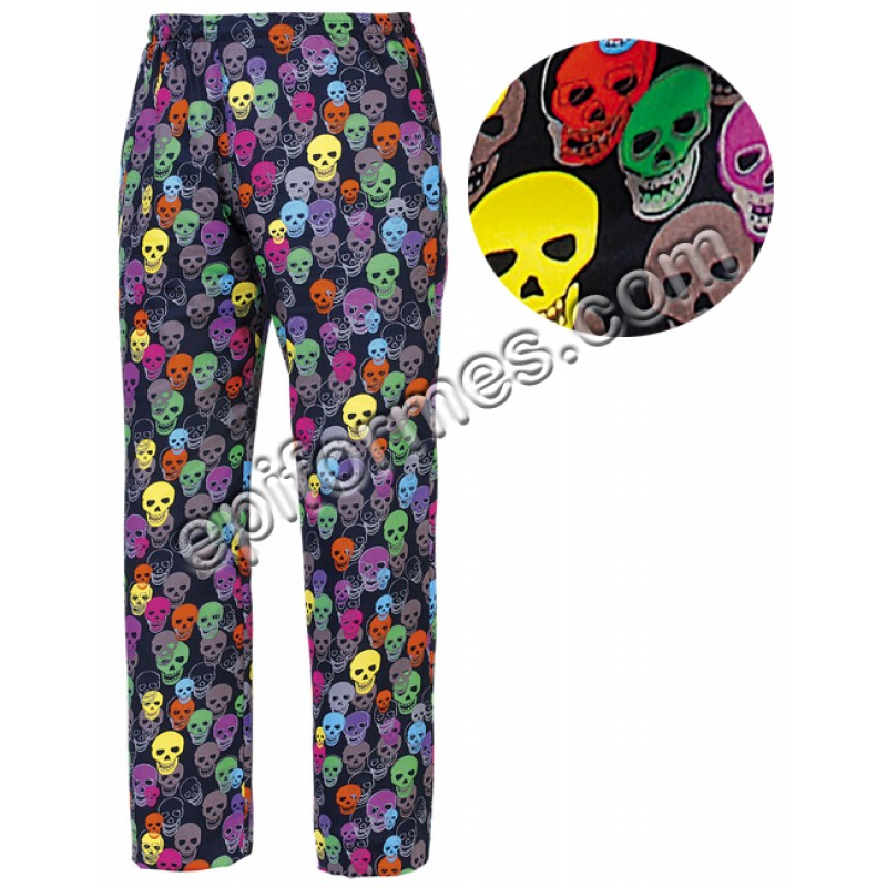 Pantalón  cocinero calaveras