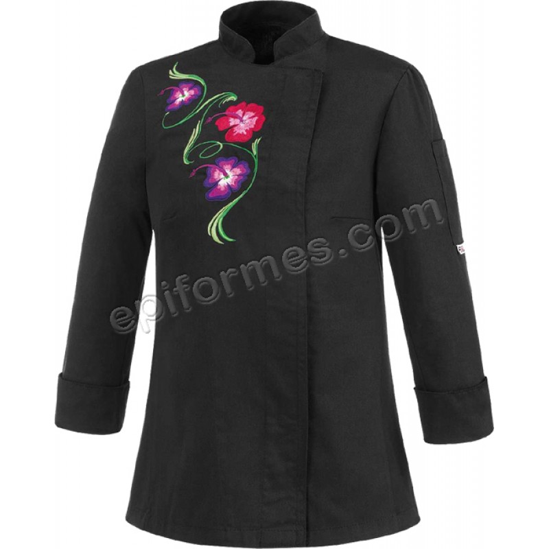 Chaqueta cocina bordado flores