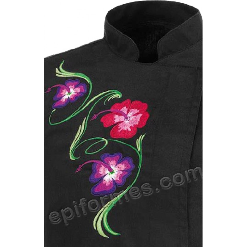 Chaqueta cocina bordado flores