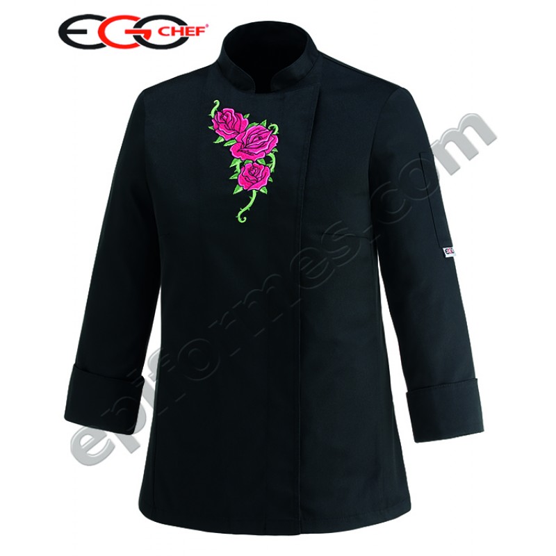 Chaqueta cocina Bordado rosa