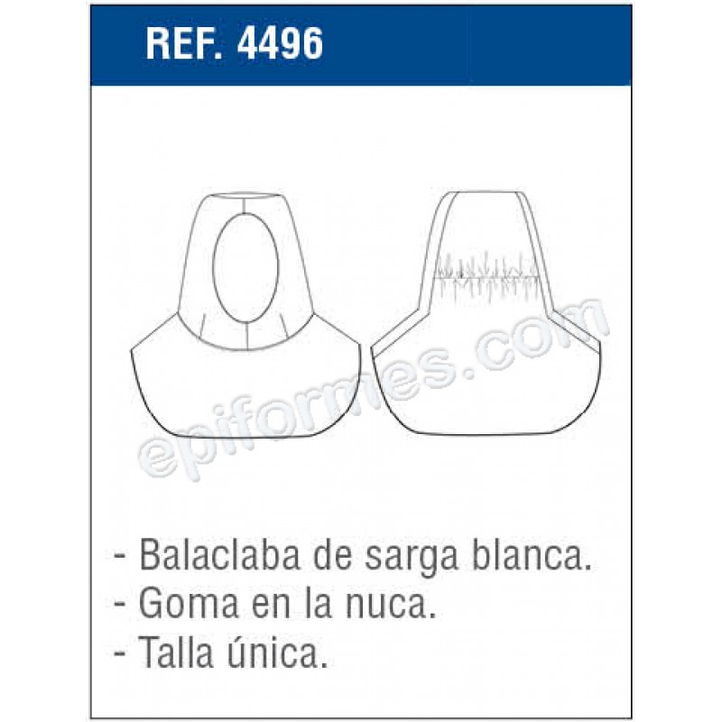 6 balaclavas en sarga blanca