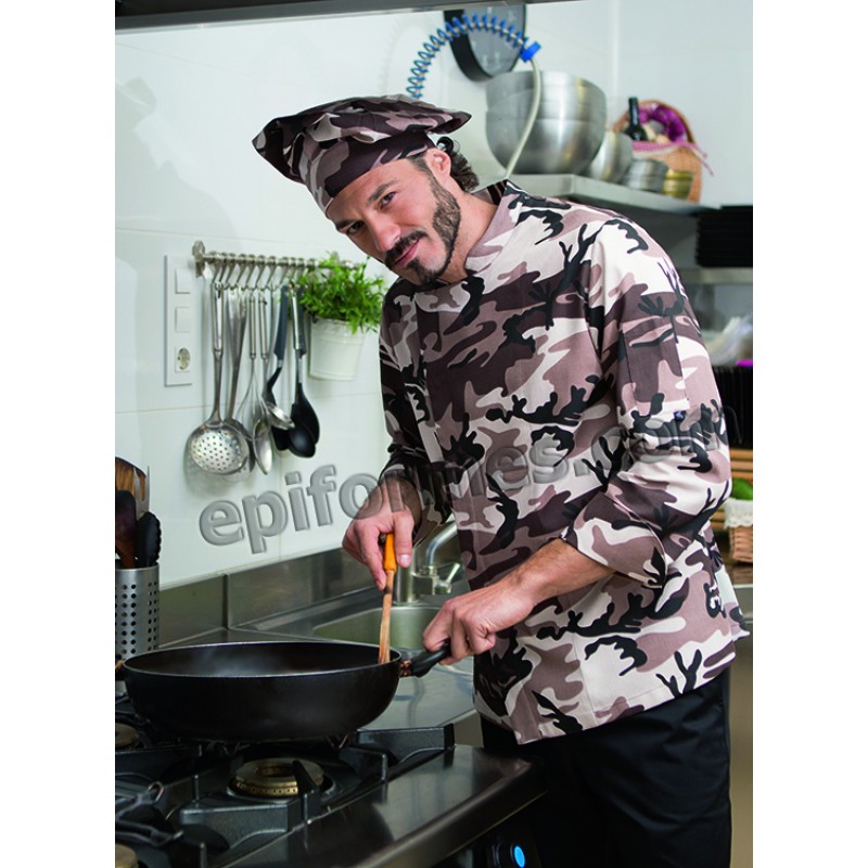 Chaqueta cocinero estampado camuflage