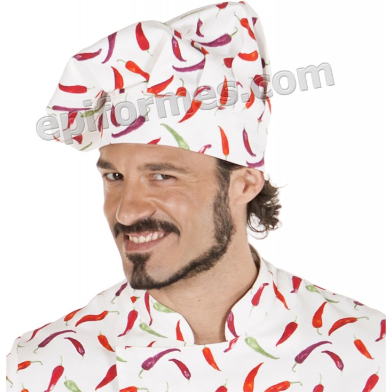 Chaqueta cocinero estampado guindillas