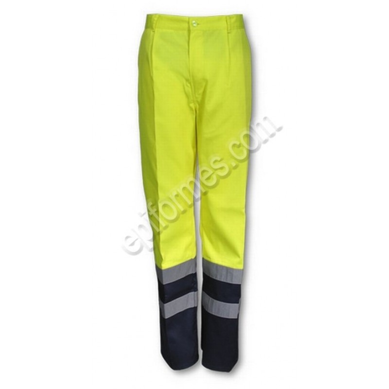 Pantalon  De Trabajo Bicolor De Alta Visibilidad