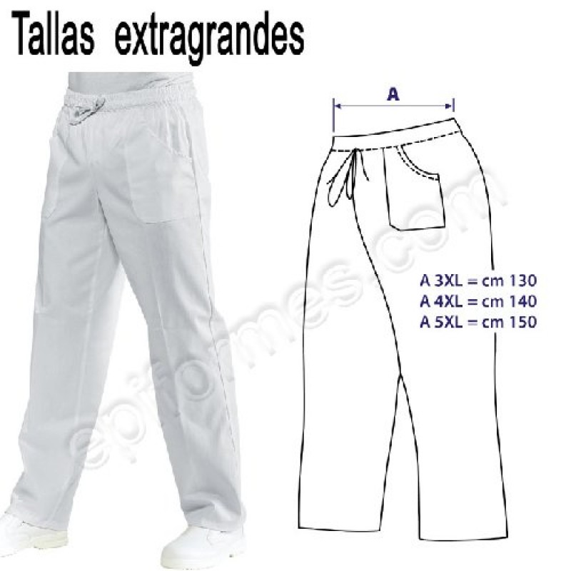 Pantalon Sanitario Extragrande Blanco