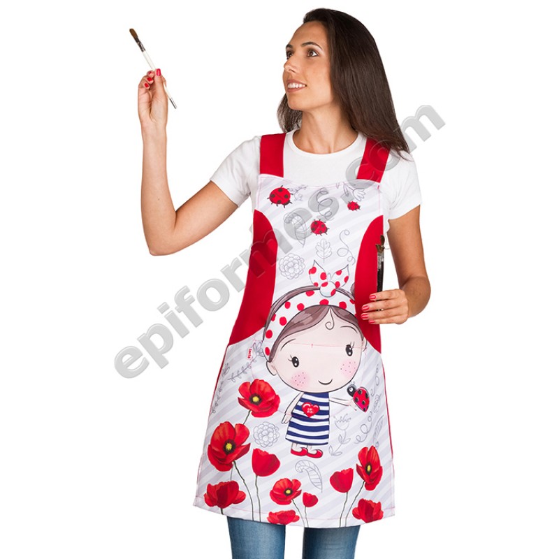 Pichi maestra niña amapola roja