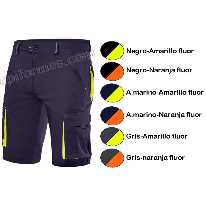 Bermudas multibolsillo strech (Elástica) Bicolor