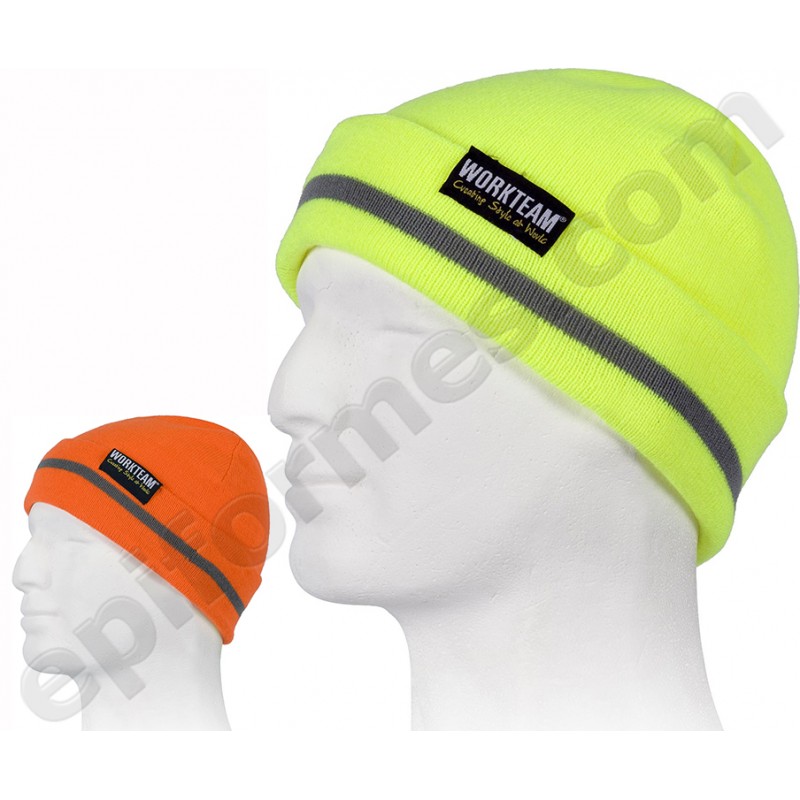 Gorro de punto una raya reflectante