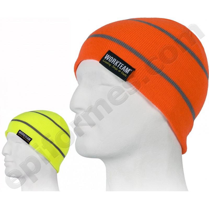 Gorro de punto dos rayas reflectantes