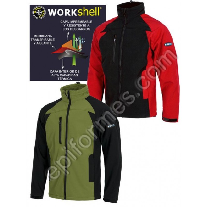 Cazadora Workshell  En 2 Colores Combi.