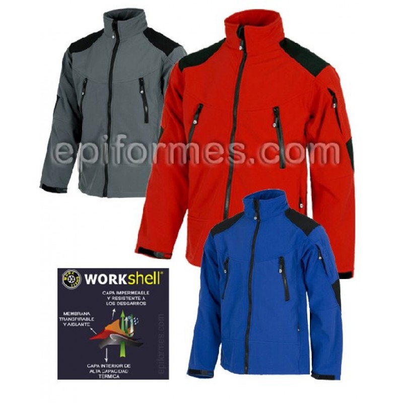 Cazadora Workshell  En 3 Colores Combi.