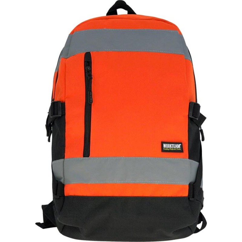 Mochila 25 litros alta visibilidad naranja