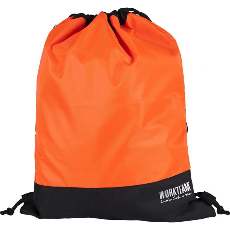 Mochila cierre cordón en naranja fluor